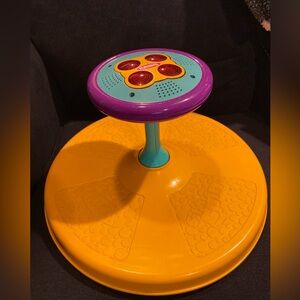 Vintage Playskool Sit 'N Spin Rockin Tunes Music Lights Yellow 1973 Sound Works